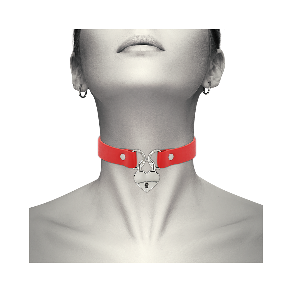 COQUETTE CHIC DESIRE FABRIQUÉ À LA MAIN CHOKER CLES COEUR - ROUGE