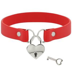 COQUETTE CHIC DESIRE FABRIQUÉ À LA MAIN CHOKER CLES COEUR - ROUGE