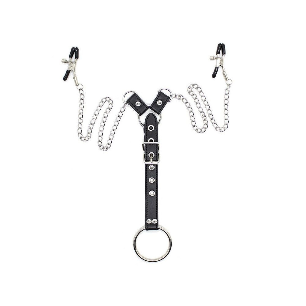 OHMAMA FETISH NIPPLE Clamps COCK RING SET