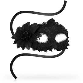 OHMAMA MASKS VENETIAN EYEMASK LATÉRAL FLEUR - NOIR