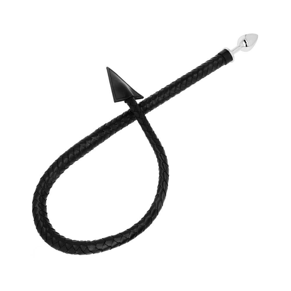 OHMAMA FETISH DEVIL''S TAIL CUIR  MÉTAL PLUG ANAL 7 CM