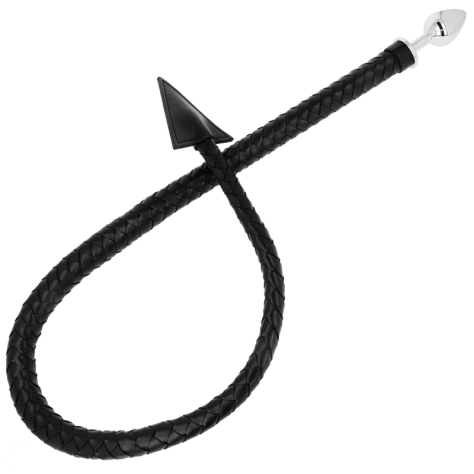 OHMAMA FETISH DEVIL''S TAIL CUIR  MÉTAL PLUG ANAL 7 CM