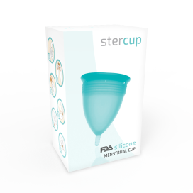 COUPE MENSTRUELLE STERCUP TAILLE L AQUAMARINE COULEUR FDA SILICONE