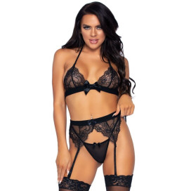 LEG AVENUE ENSEMBLE TROIS PIÈCES, CEINTURE ET G-STRING L