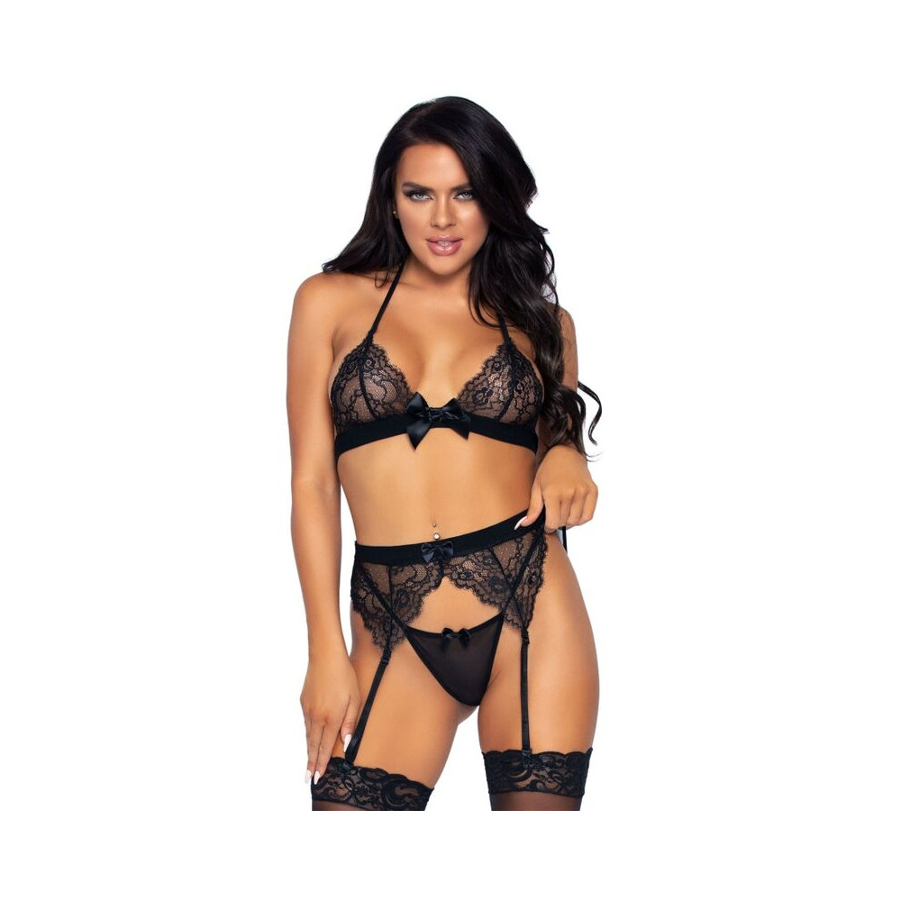 LEG AVENUE ENSEMBLE TROIS PIÈCES, CEINTURE ET G-STRING L