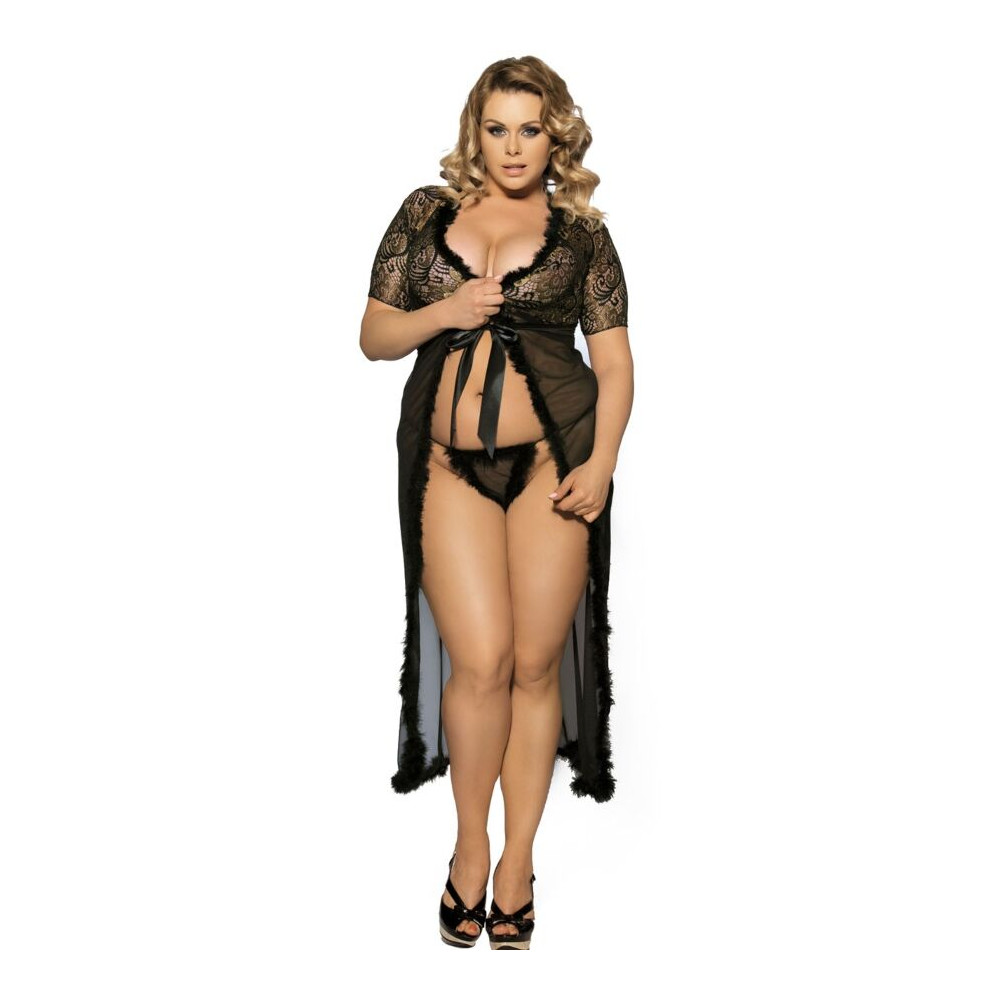 LINGERIE QUEEN PEIGNOIR AVEC FURRY GRANDE TAILLE