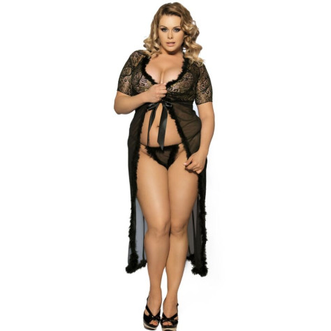 LINGERIE QUEEN PEIGNOIR AVEC FURRY GRANDE TAILLE