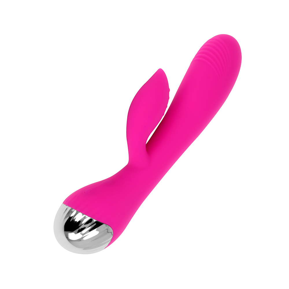 OHMAMA VIBRADOR RECARGABLE CON RABBIT 10 MODOS DE VIBRACIÓN 19 CM