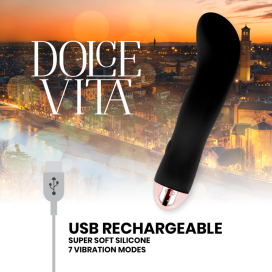 DOLCE VITA VIBRATEUR RECHARGEABLE DEUX NOIR 7 VITESSES