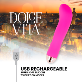 VIBRATEUR RECHARGEABLE DOLCE VITA DEUX ROSE 7 VITESSES