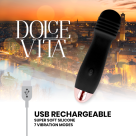 DOLCE VITA VIBRATEUR RECHARGEABLE TROIS NOIR 7 VITESSES