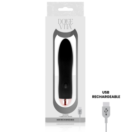 VIBRATEUR RECHARGEABLE DOLCE VITA QUATRE NOIR 7 VITESSES