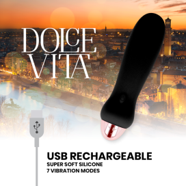 DOLCE VITA VIBRATEUR RECHARGEABLE CINQ NOIR 7 VITESSES