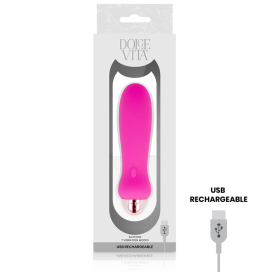 VIBRATEUR RECHARGEABLE DOLCE VITA CINQ ROSE 7 VITESSES