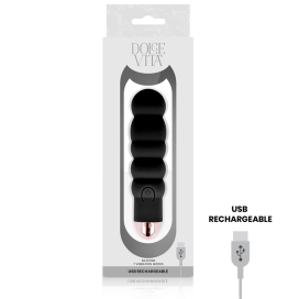 VIBRATEUR RECHARGEABLE DOLCE VITA SIX NOIR 7 VITESSES