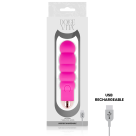 VIBRATEUR RECHARGEABLE DOLCE VITA SIX ROSE 7 VITESSES