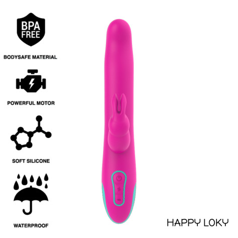 HAPPY LOKY PLUTO LAPIN VIBRATEUR ET ROTATEUR WATCHME TECHNOLOGIE SANS FIL COMPATIBLE