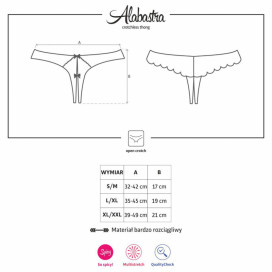 OBSESSIVE - ALABASTRA THONG CROTCHLESS WHITE S/M