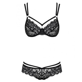 OBSESSIVE - 860-SET-1 SET DOS PIEZAS NEGRO L/XL