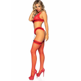 LEG AVENUE ENSEMBLE TROIS PIÈCES TAILLE UNIQUE - ROUGE