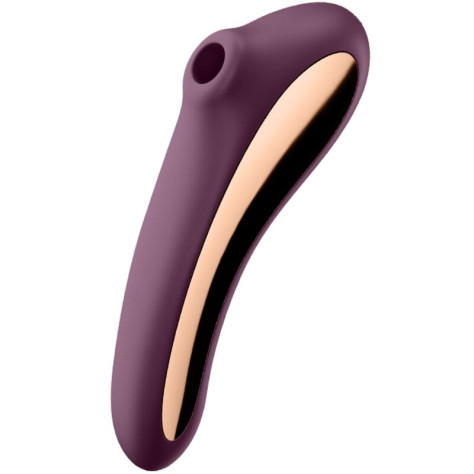 SATISFYER DUAL KISS CLIT STIMULANT - VIN ROUGE