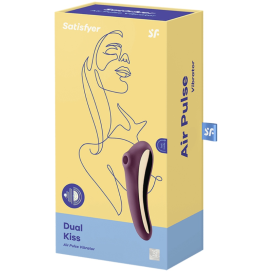 SATISFYER DUAL KISS CLIT STIMULANT - VIN ROUGE