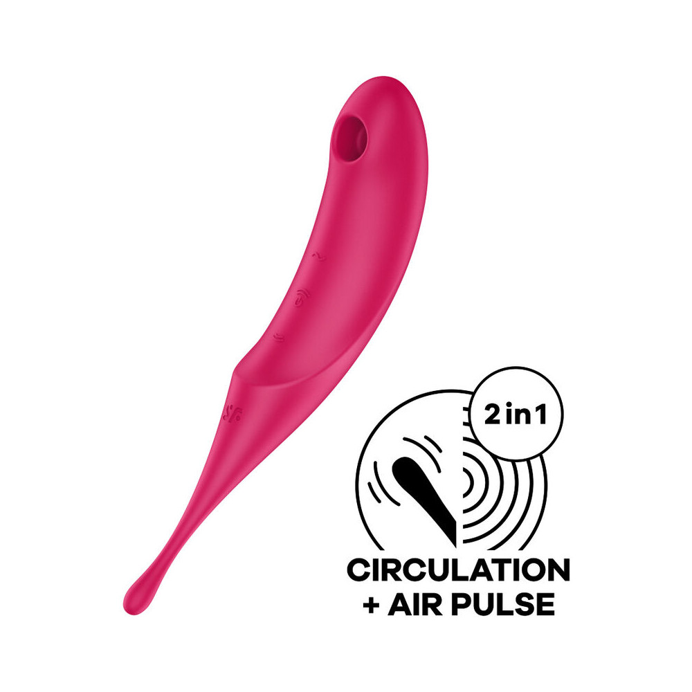 SATISFYER TWIRLING PRO AIR PULSE STIMULATOR VIBRATOR - RED