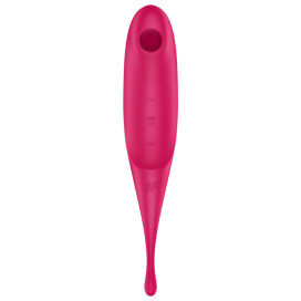 SATISFYER TWIRLING PRO AIR PULSE STIMULATOR VIBRATOR - RED