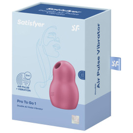 SATISFYER PRO TO GO 1 DOUBLE AIR PULSE STIMULATOR VIBRATOR - GREEN