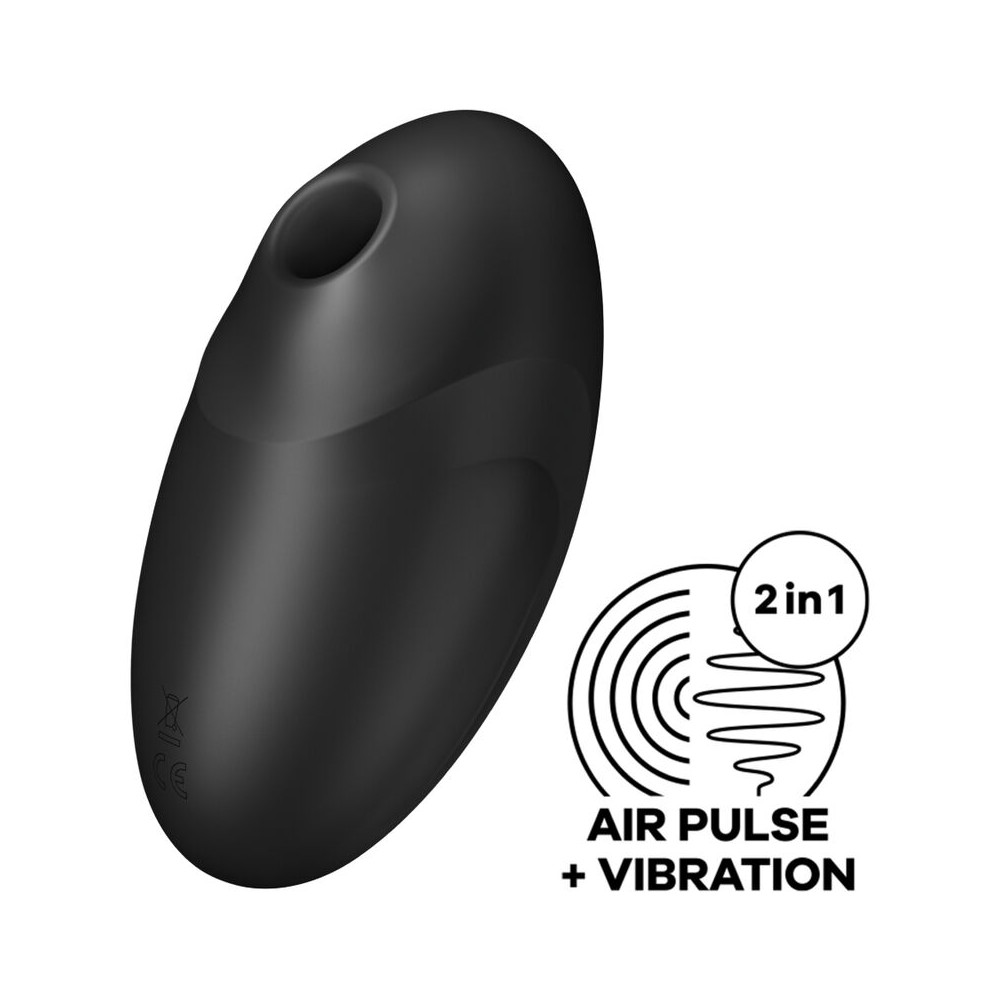 SATISFYER VULVA LOVER 3 AIR PULSE STIMULATOR VIBRATOR - BLACK