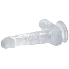 BAILE GODE RÉALISTE VENTOUSE ET TESTICULES 16,7 CM - TRANSPARENT