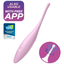 SATISFYER TWIRLING JOY CLIT TIP STIMULANT - ROSE