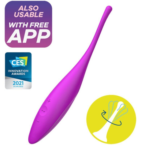 SATISFYER TWIRLING JOY CLIT TIP STIMULANT - FUCHSIA