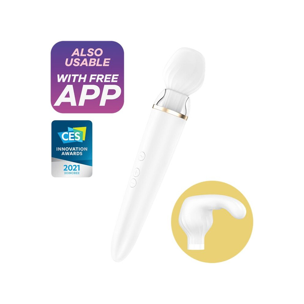 SATISFYER DOUBLE WAND-ER APP - WHITE