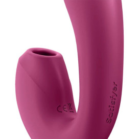 SATISFYER SUNRAY AIR PULSE STIMULATOR VIBRATION APP - RED