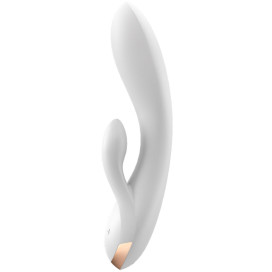 SATISFYER DOUBLE FLEX VIBRATOR APP - WHITE