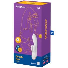 SATISFYER DOUBLE FLEX VIBRATOR APP - WHITE