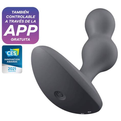 SATISFYER DEEP DIVER VIBRATING PLUG APP - GREY