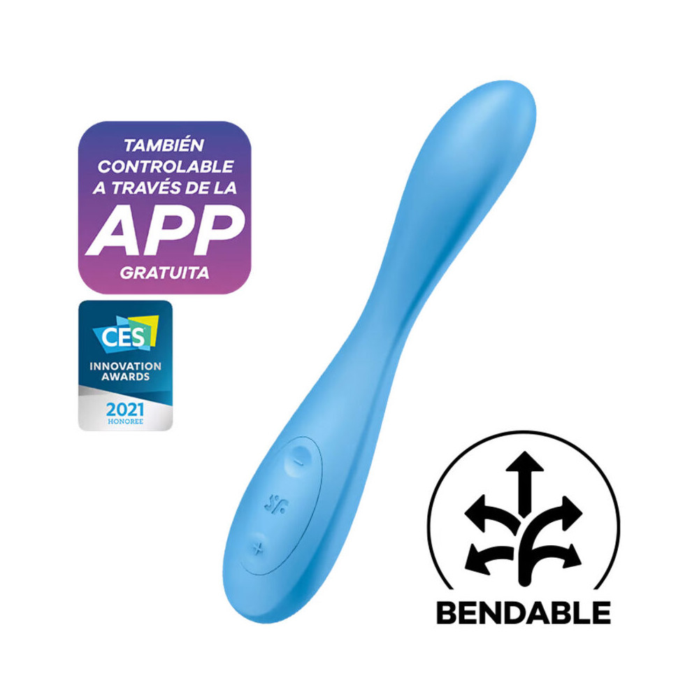 SATISFYER G-SPOT FLEX 4+ MULTI VIBRATOR APP - BLUE