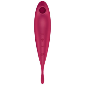 SATISFYER TWIRLING PRO+ AIR PULSE STIMULATOR VIBRATOR APP - RED