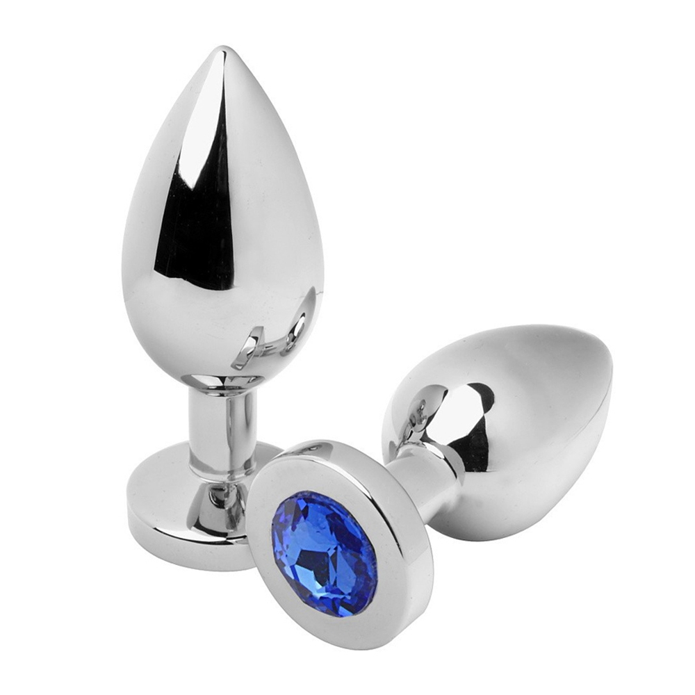 BOUCHON ANAL METALHARD DIAMOND BLUE SMALL 5.71CM