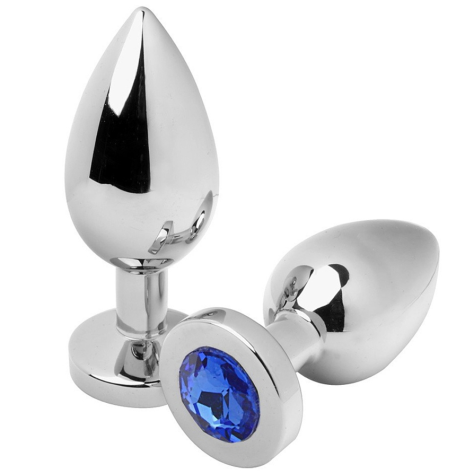 BOUCHON ANAL METALHARD DIAMOND BLUE SMALL 5.71CM