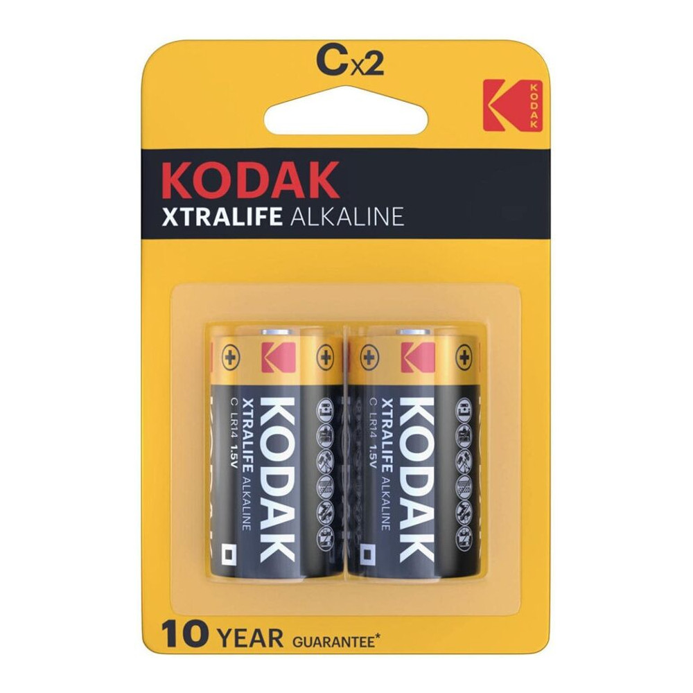 KODAK XTRALIFE ALKALINE BATTERIES C X 2 UNITS