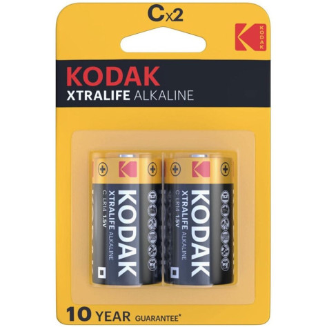 KODAK XTRALIFE ALKALINE BATTERIES C X 2 UNITS