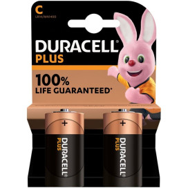 DURACELL PLUS POWER BATTERY ALCALINA C LR14 2 UNITS