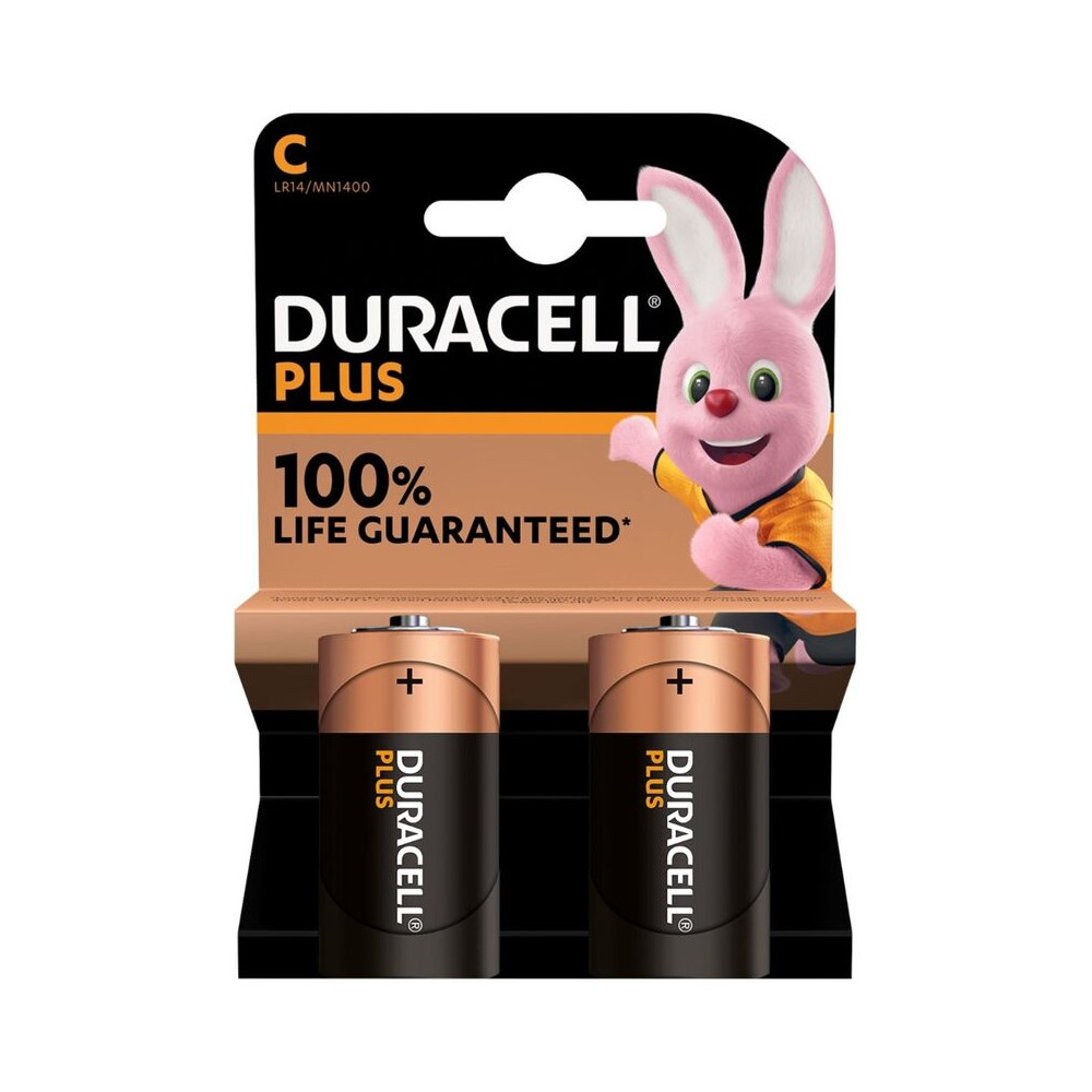 DURACELL PLUS POWER BATTERY ALCALINA C LR14 2 UNITS