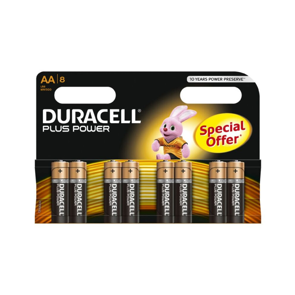 DURACELL PLUS POWER BATTERY AA LR6 8UNITS