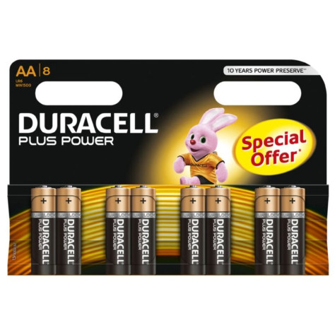 DURACELL PLUS POWER BATTERY AA LR6 8UNITS