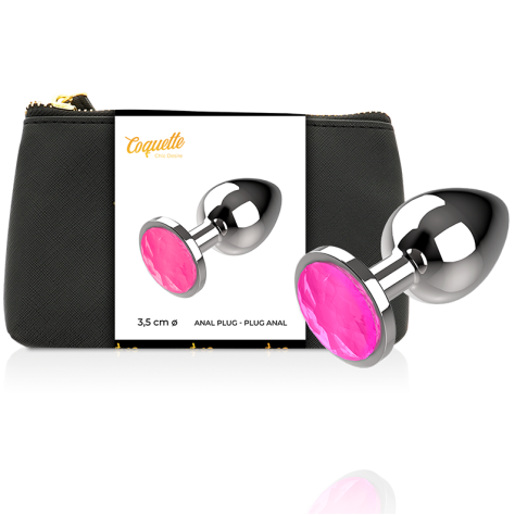 COQUETTE CHIC DESIRE PLUG ANAL METAL COULEUR ROSE TAILLE M 3.5 X 8CM