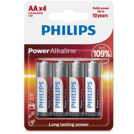 PHILIPS POWER PILE ALCALINE AA LR6 PACK 4